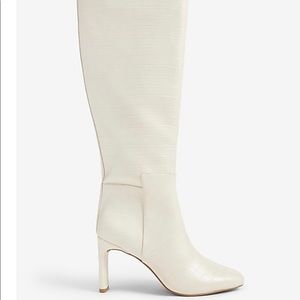 Faux Leather Heeled Stovepipe Boots